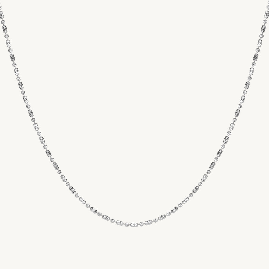 White Gold Mixed Bead Chain