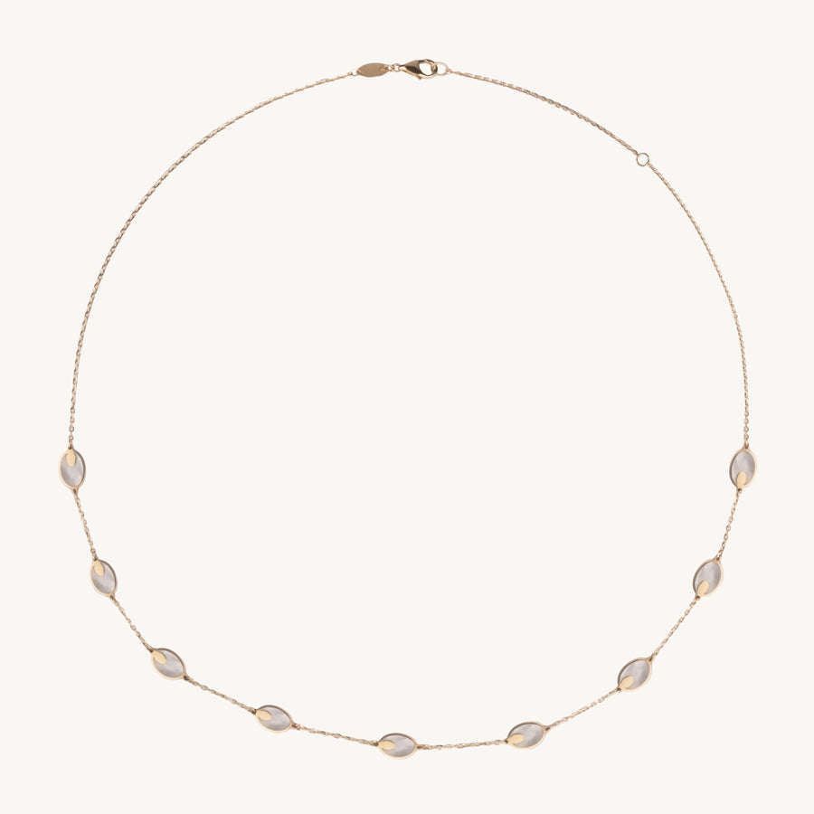 Gold Oval Inlay Necklace