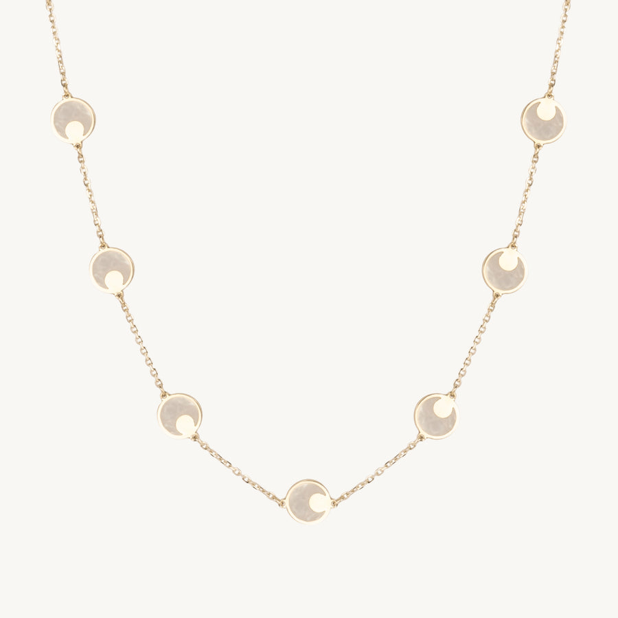 Gold Circle Inlay Necklace