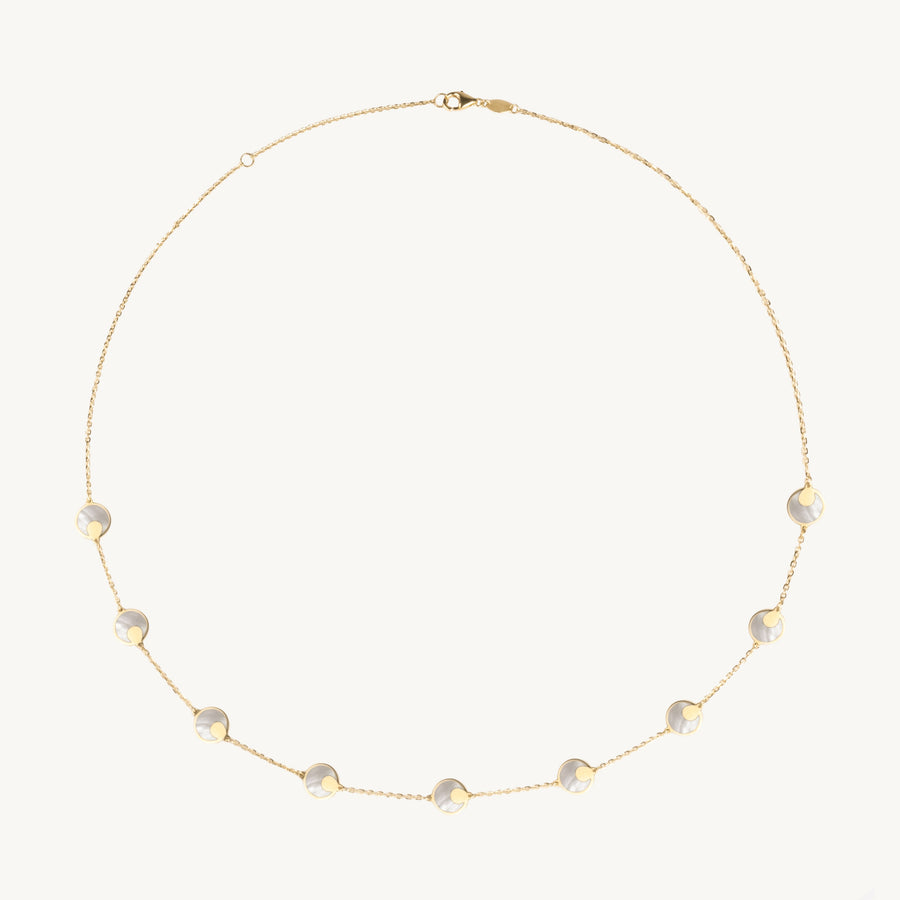 Gold Circle Inlay Necklace
