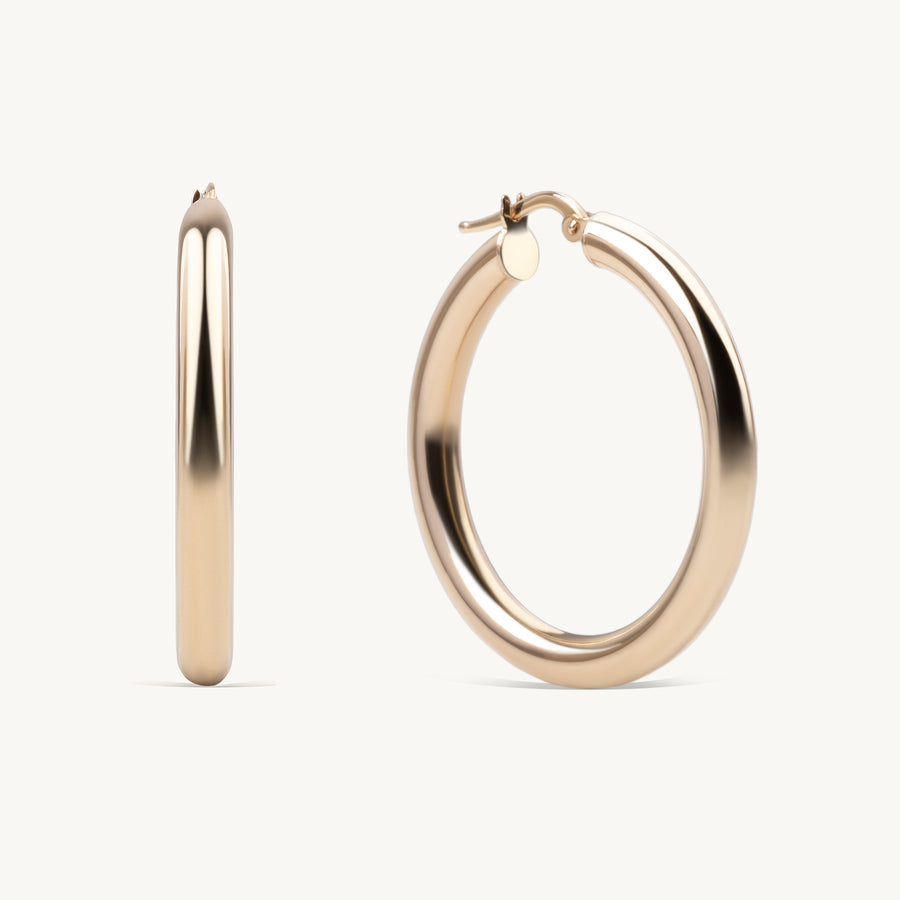 Gold Stackable Tube Hoops