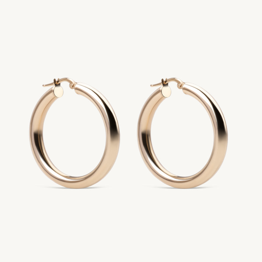 Stackable Gold Tube Hoops