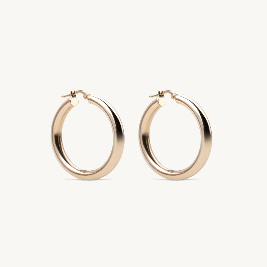 Stackable Gold Tube Hoops