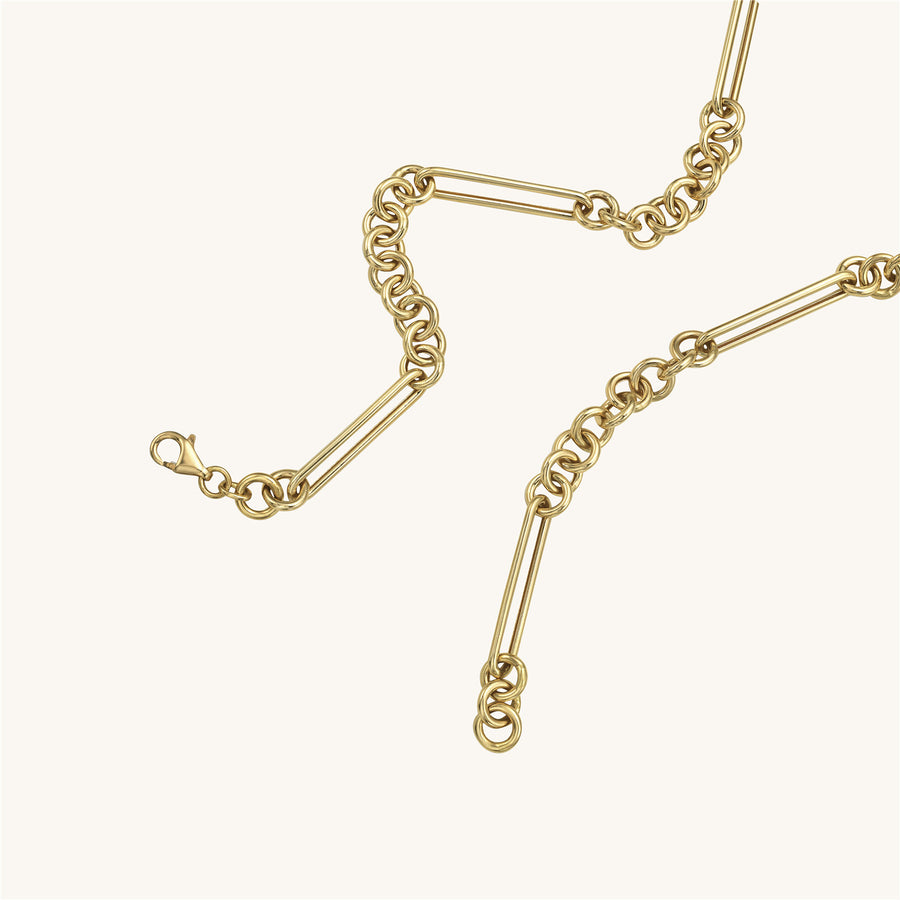 9 Circle Ring Gold Link Chain
