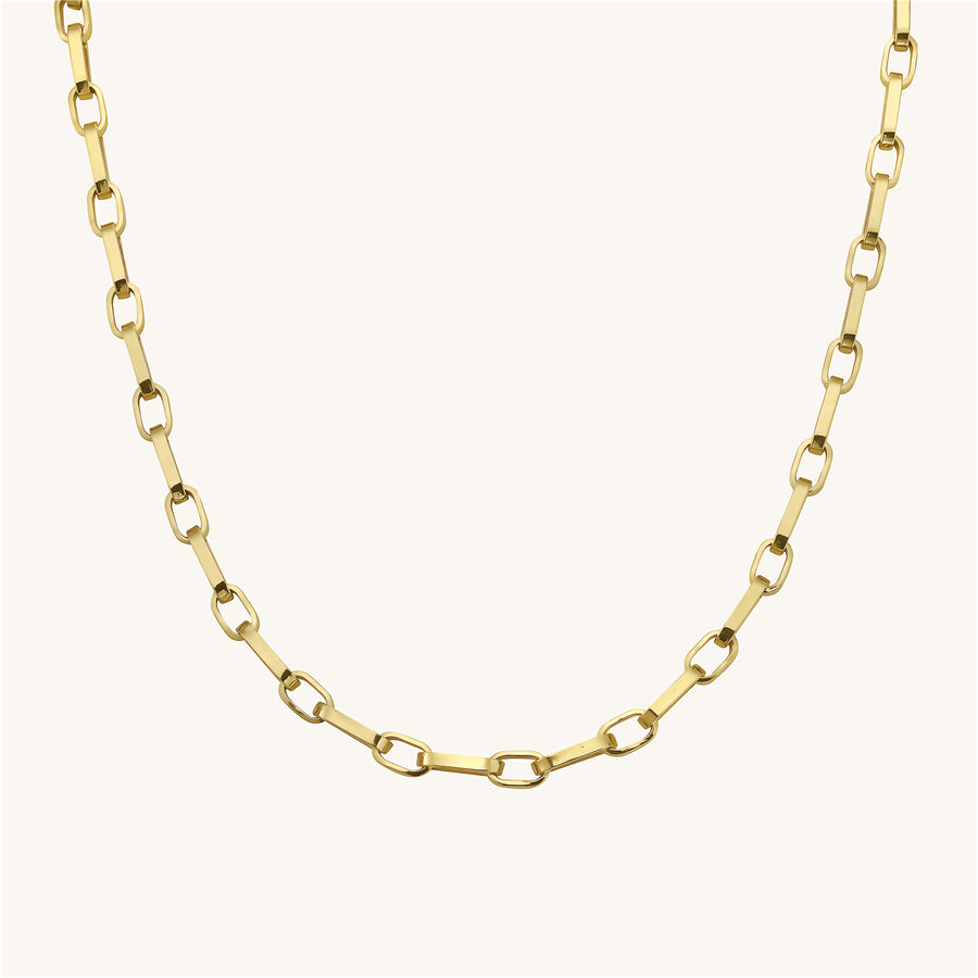 Gold Cube Paperclip Link Chain