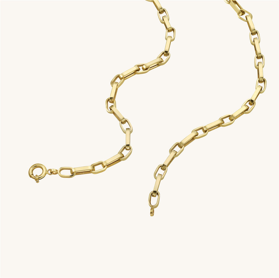 Gold Cube Paperclip Link Chain