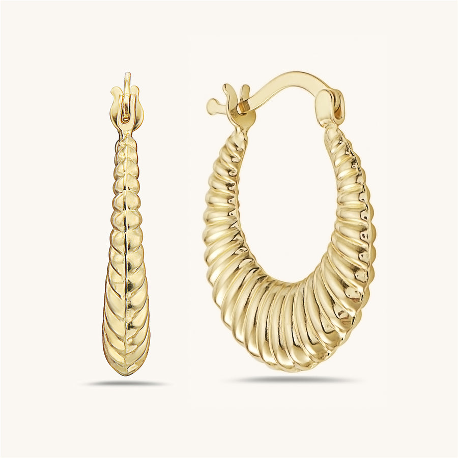 Gold Shrimp Hoop Earrings 