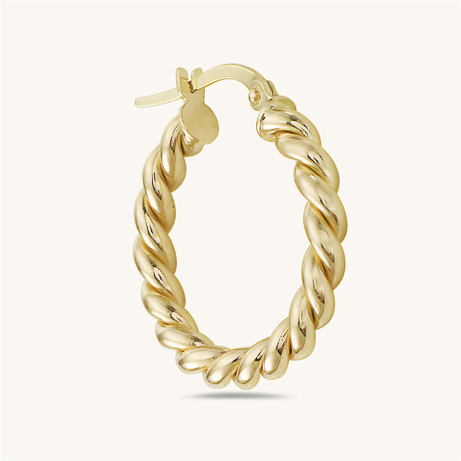 Gold Rope Hoop Earrings