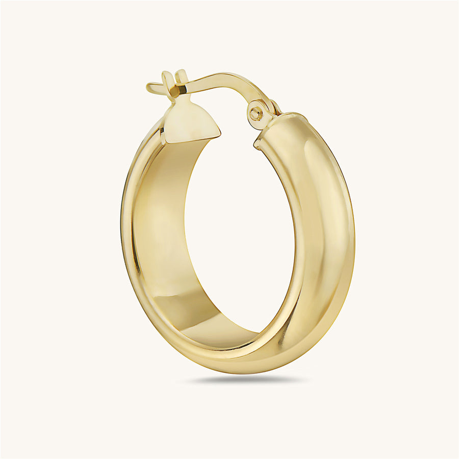 Gold Half-Round Hoop Earrings