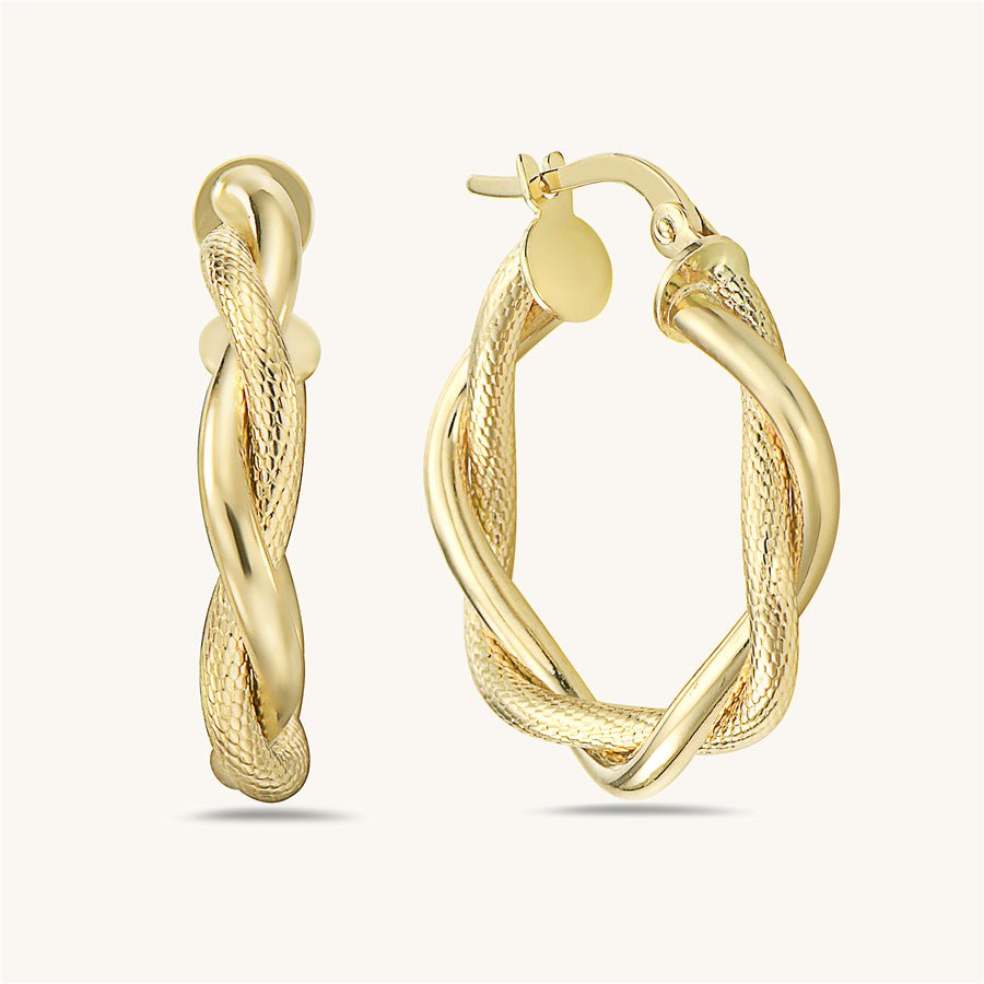 Ana Gold Twisted Hoop Earrings