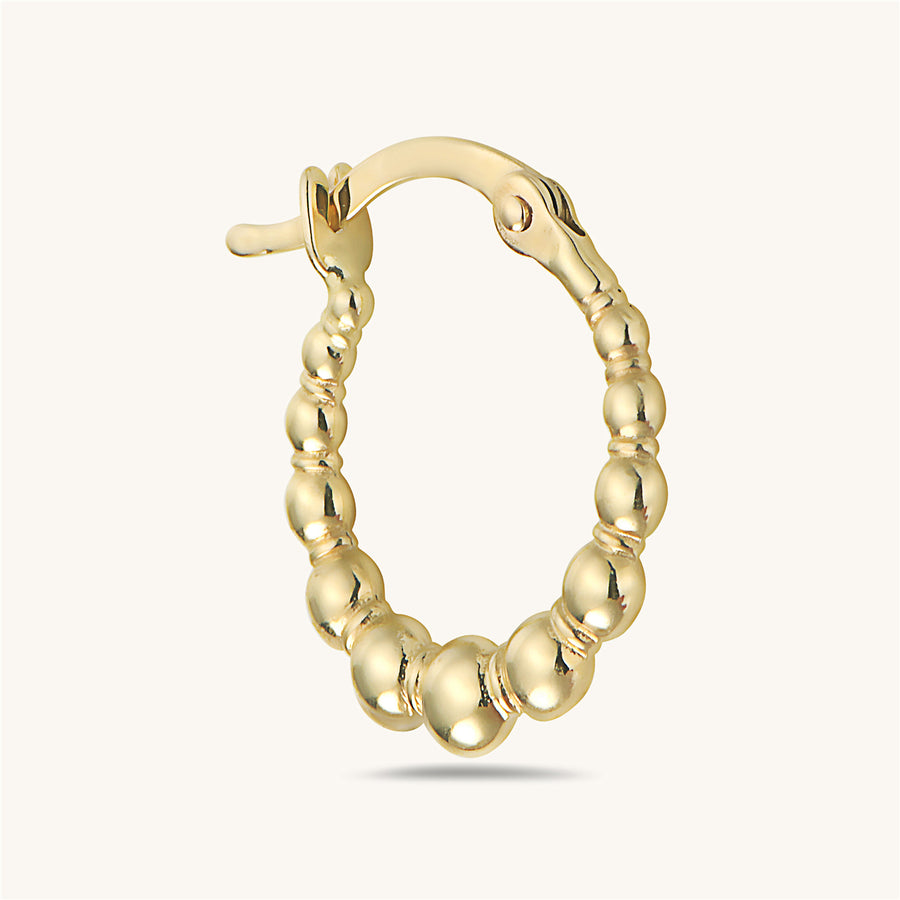 gold bead hoop earring