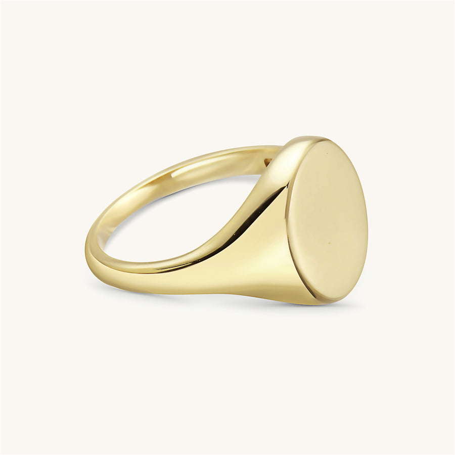 Oval Signet Gold Ring