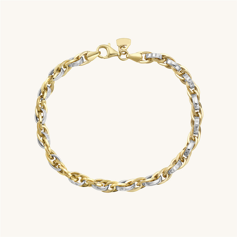Martha Two-Tone Gold Link Bracelet