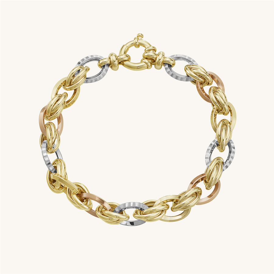 Tricolor Gold Link Bracelet