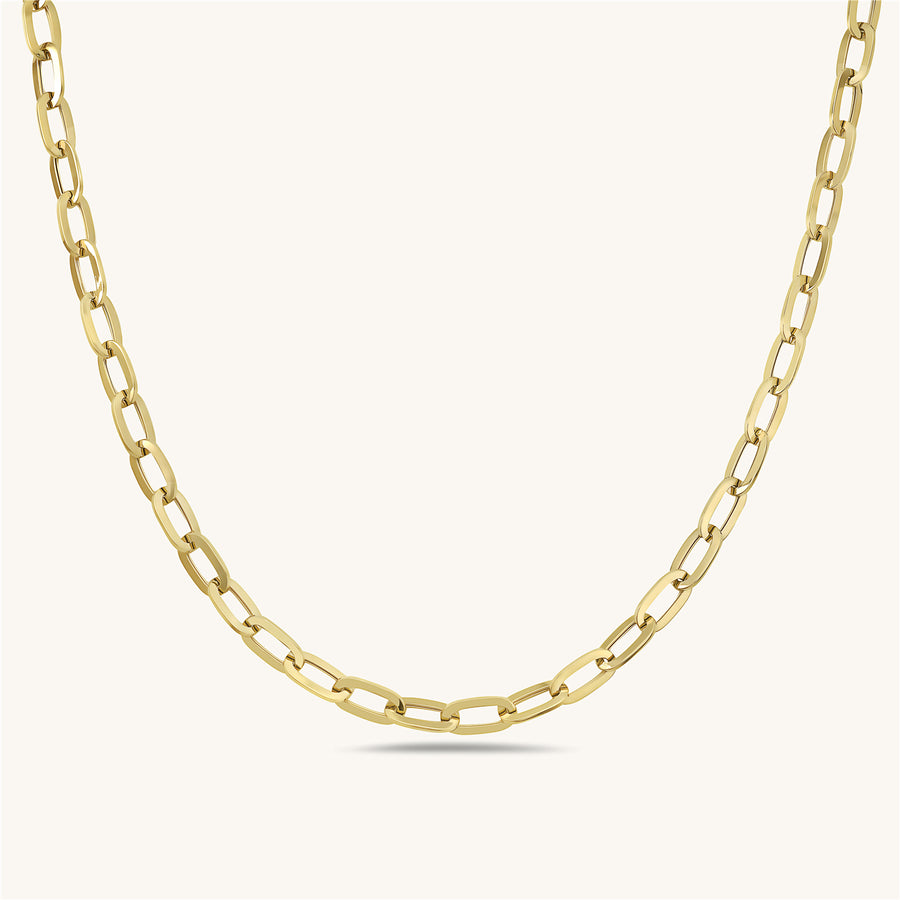 Gold Oval Paperclip Link Chain