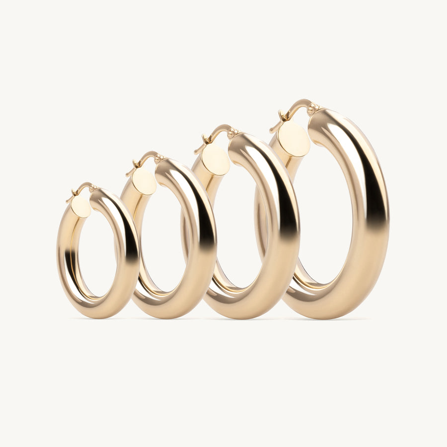 Gold Stackable Tube Hoops