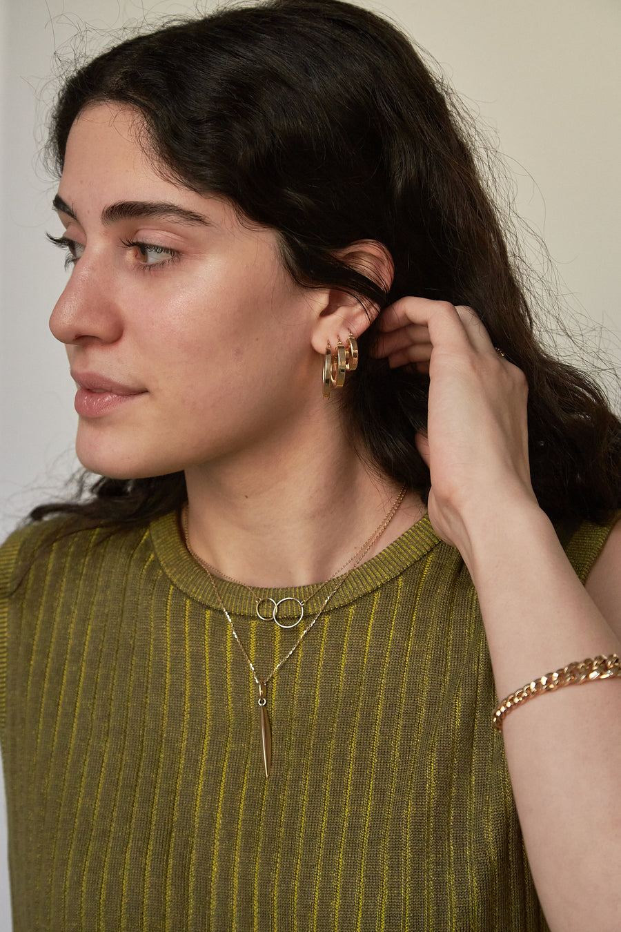 stackable gold earrings