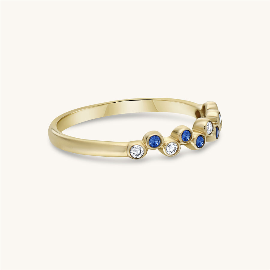 Sapphire and Diamond Stackable Ring